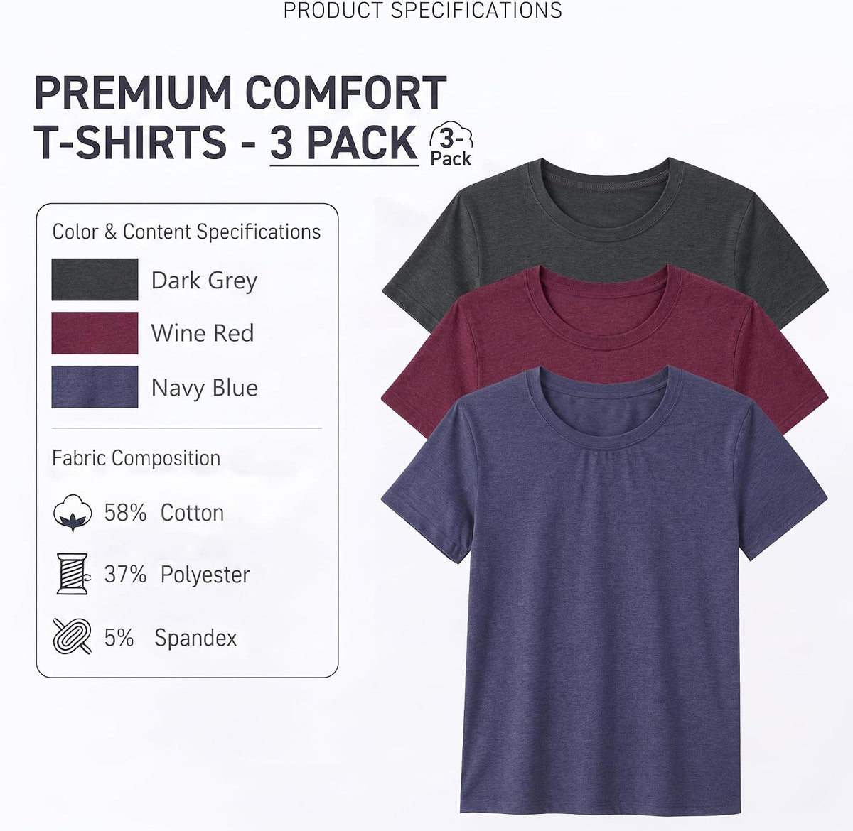 Womens 3 Pack Basic T Shirts Summer Tops 2026 Short Sleeve Tees Comfy Casual Vacation Clothes