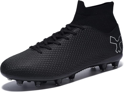Men'S Soccer Cleats Football Shoes for Indoor Outdoor Training White
