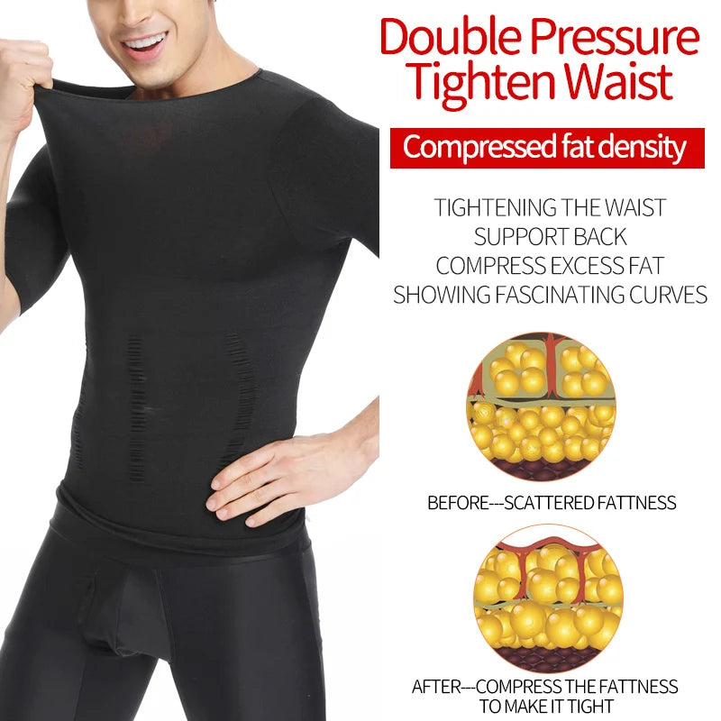 Mens Slimming Body Shaper Chest Compression Shirts Gynecomastia Abdomen Slim Vest Tummy Control Shapewear Waist Trainer Corset