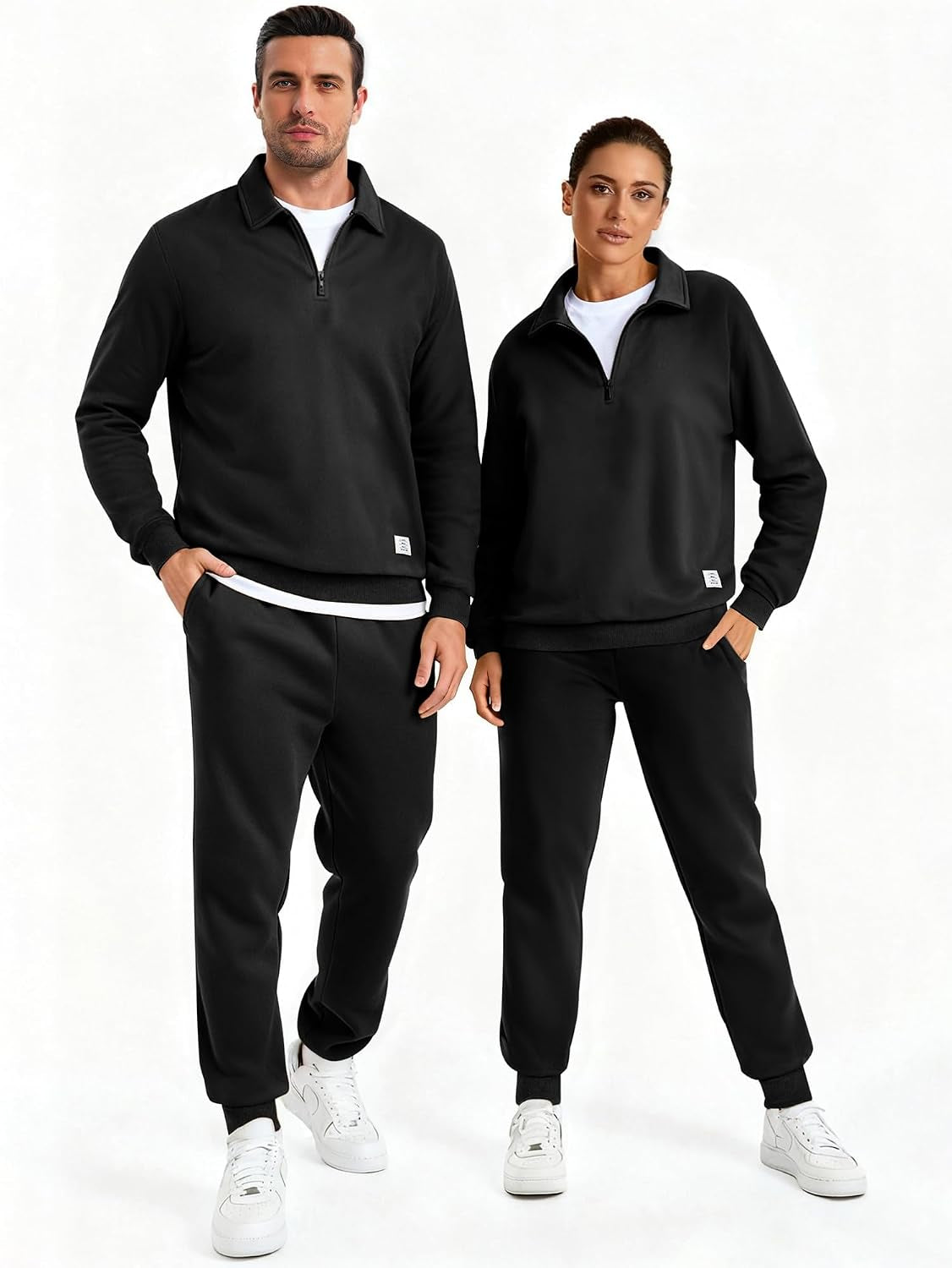 Men'S Tracksuit 2 Piece Outfits Quarter Zipper Sweatsuit