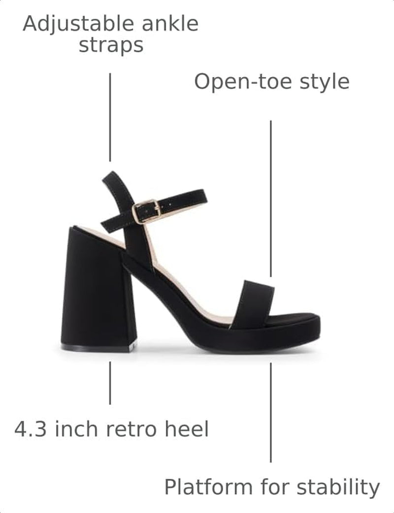 Heels for Women Block Chunky Platform Sandal