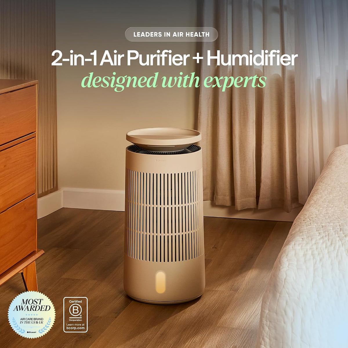 BLUEAIR Air Purifier + Humidifier for Homes up to 1,875 Ft², 2In1 Pro Dh5I
