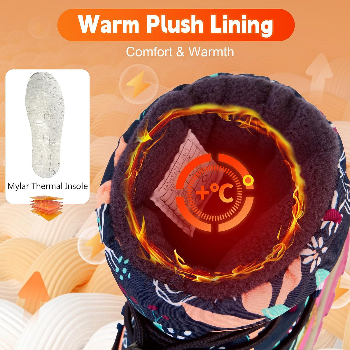 Toddler Snow Boots Boys Girls Kids Winter Waterproof Shoes
