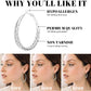 Sterling Silver Hoop Earrings Hypoallergenic Thick Silver Earrings