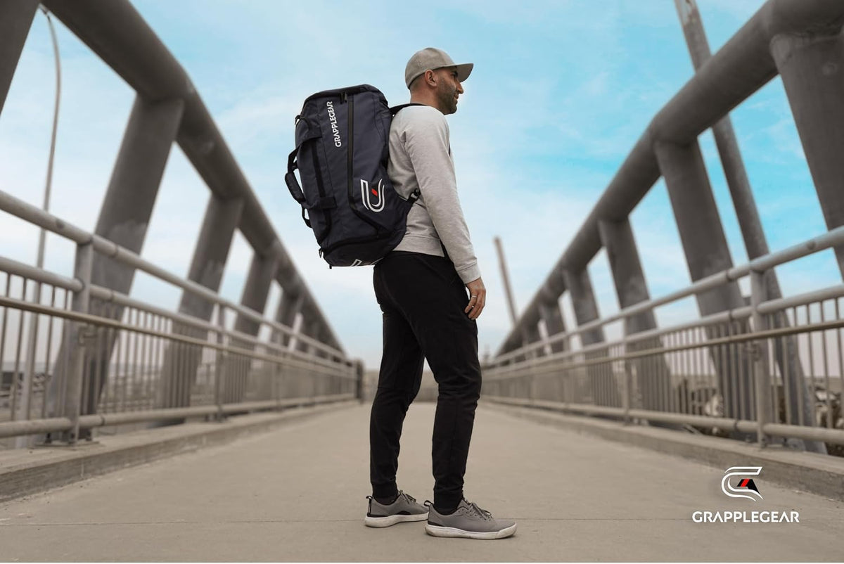 Heavy Duty BJJ Duffel Bag & Backpack in 1 - Large Pocket for Sweaty Gi, Rashguards, or Shoes - Perfect Gym Bag for Brazilian Jiu Jitsu, Martial Arts, Boxing, MMA, Kickboxing, Muay Thai.
