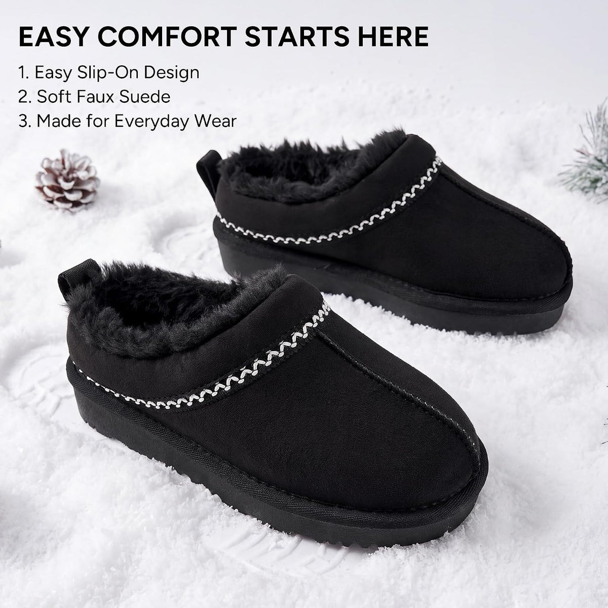 Girls Slippers Kids Fuzzy House Shoes Slip-On