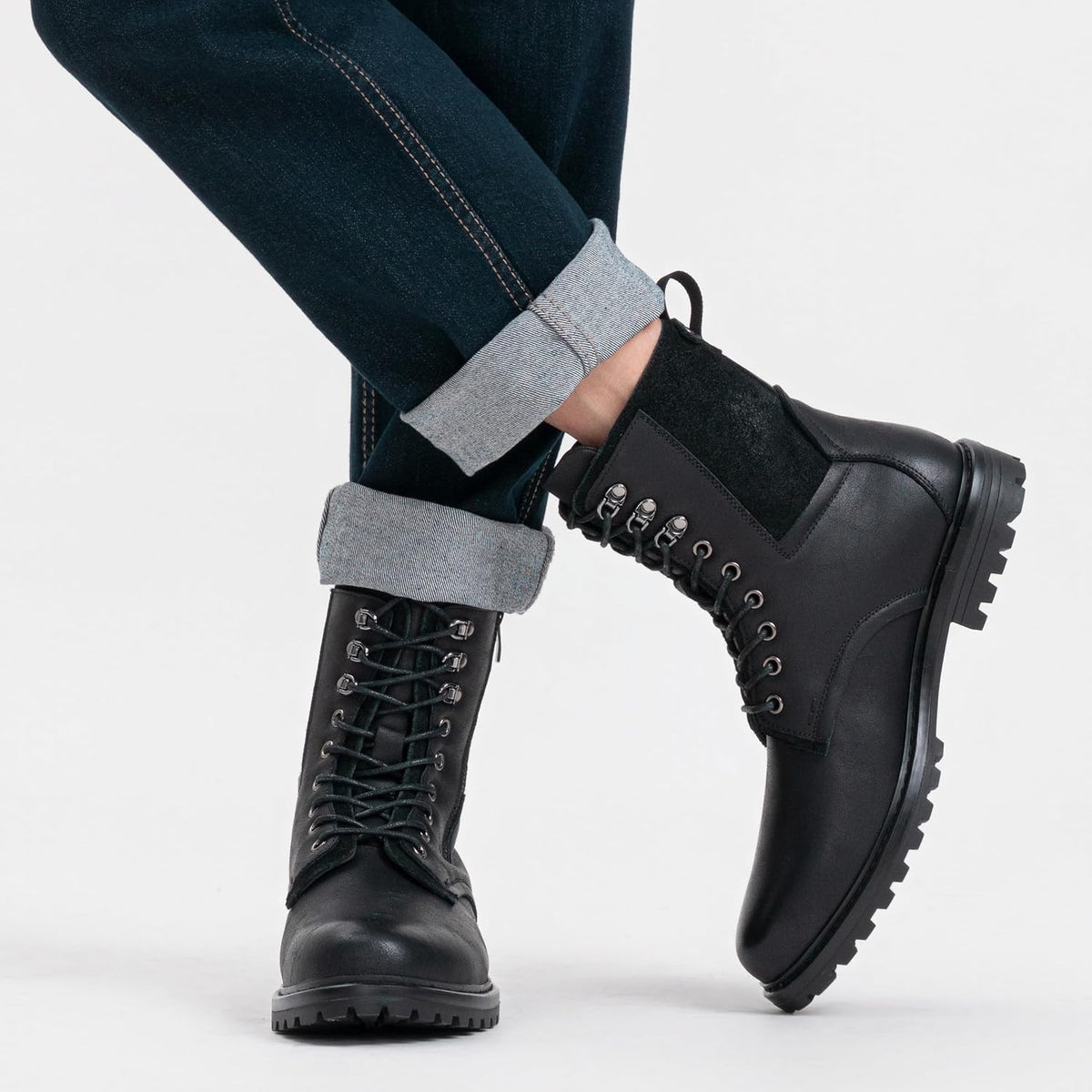 Boots for Men Leather Casual Shoes Combat Boots