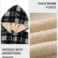 Heavy Thick Hoodies for Men Plaid Flannel Sherpa Lined Zip up Coat