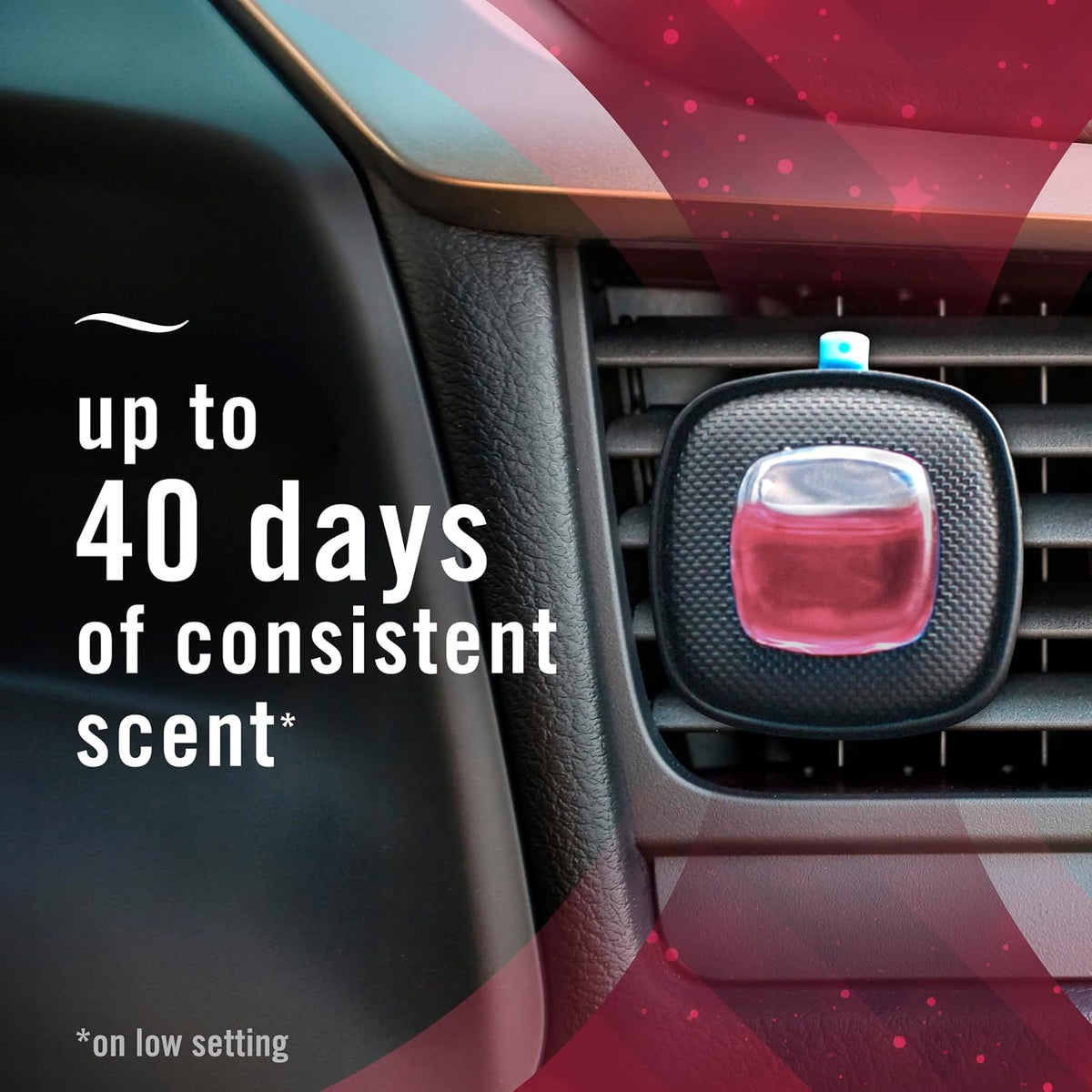 Car Air Freshener, Odor-Fighting Automotive Vent Clip, Scented Car Accessories, Long Lasting for Strong Odors, Cranberry Crumble Scent, 4 Count