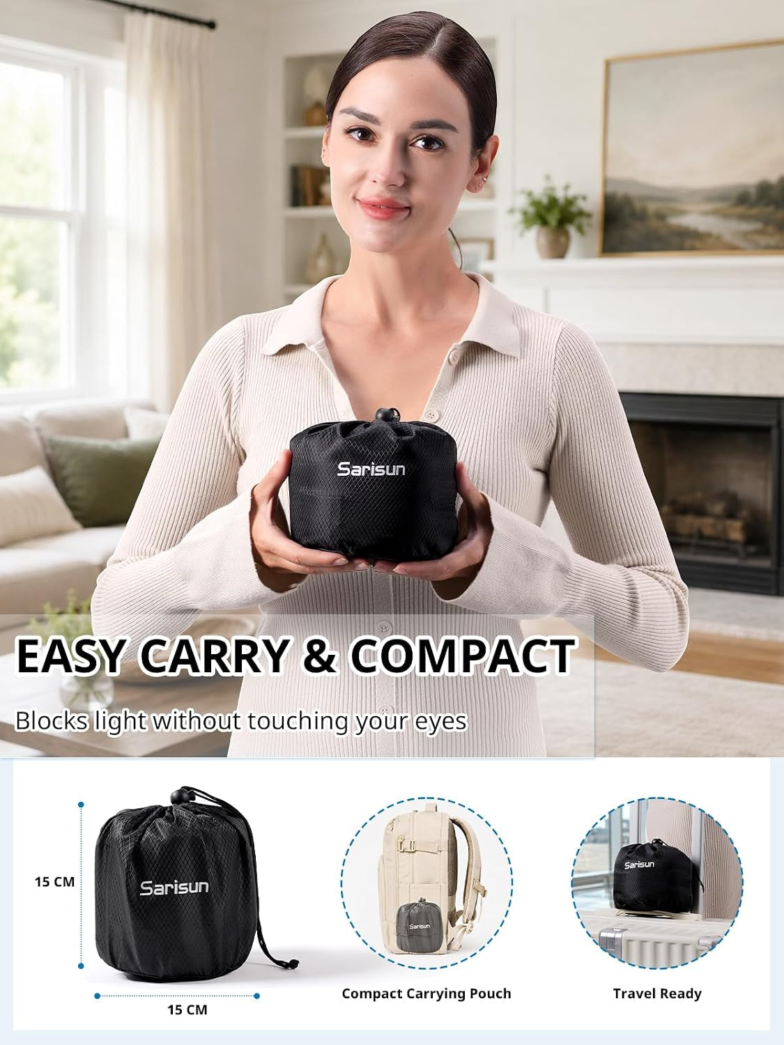 Travel Neck Pillow with Large Hood for Privacy Sleep on Long Flight