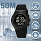 Digital Watch for Women Waterproof Black Wristwatch Sports Mens Stopwatch