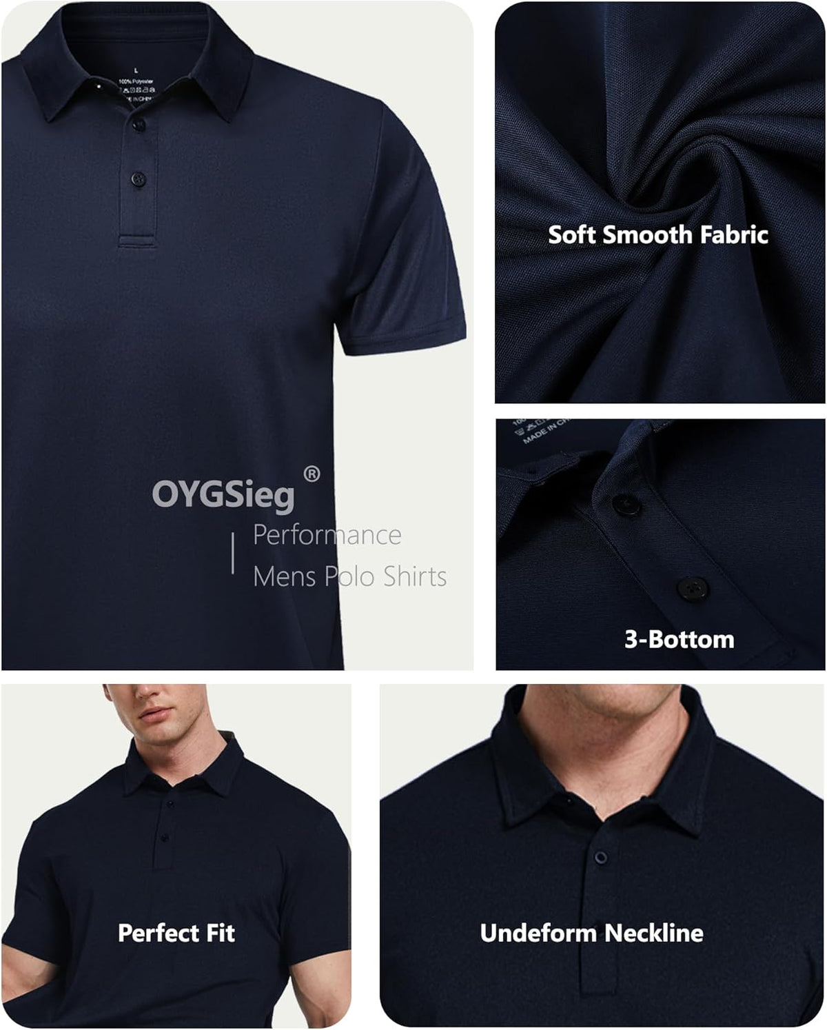 5 Pack Polo Shirts for Men Short Sleeve Collared Golf Polos
