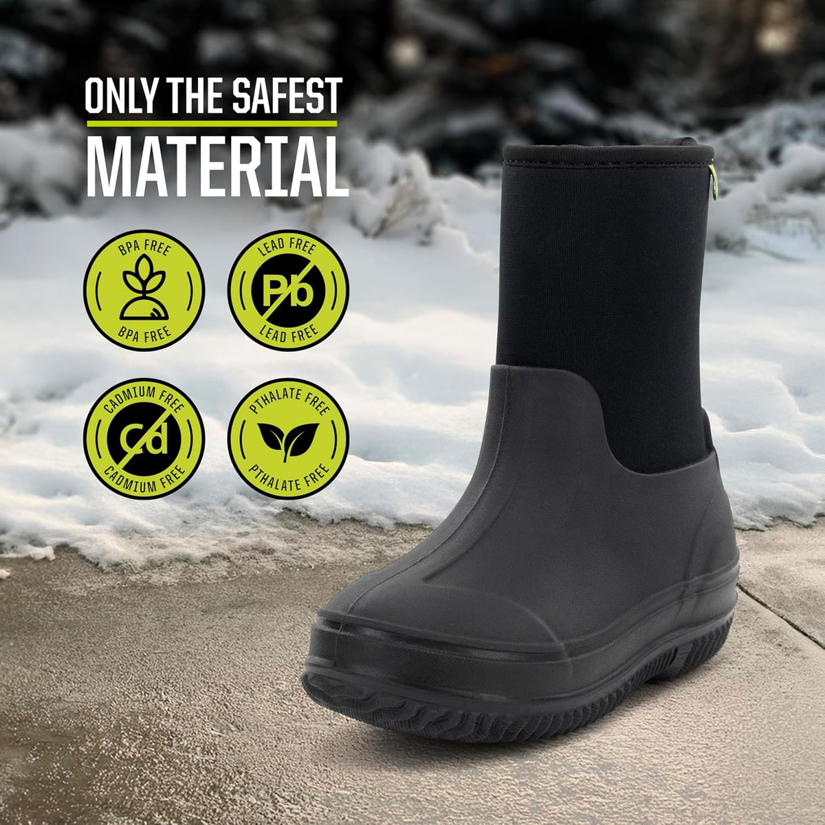 Kids Freestyle Neoprene Outdoor Boot, Lightweight, Kid Friendly for Boys and Girls Waterproof Boot for Rain, Mud, Cold Weather, Snow