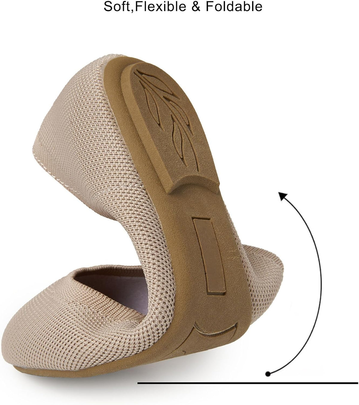 Women'S Ballet Flats round Toe Soft Knit Ballerina Flats Slip on Dress Shoes for Women Walking Dressy Casual Work Wedding