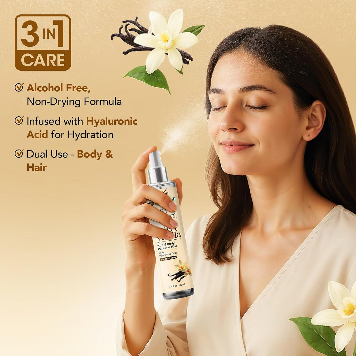 Vanilla Hair Perfume for Women & Body Mist - 3.4 Fl Oz