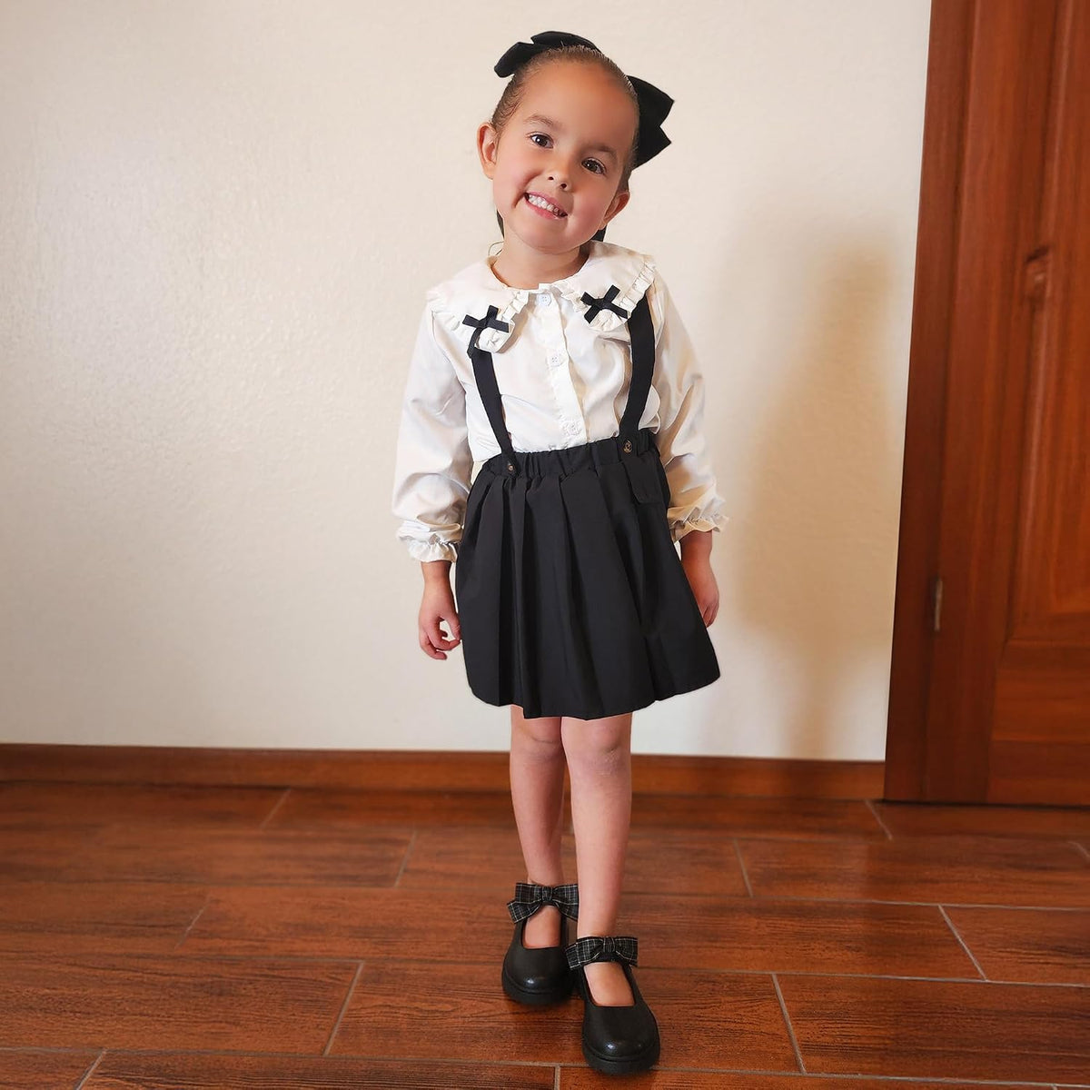 Girls School Shoes Mary Jane Bow Flats