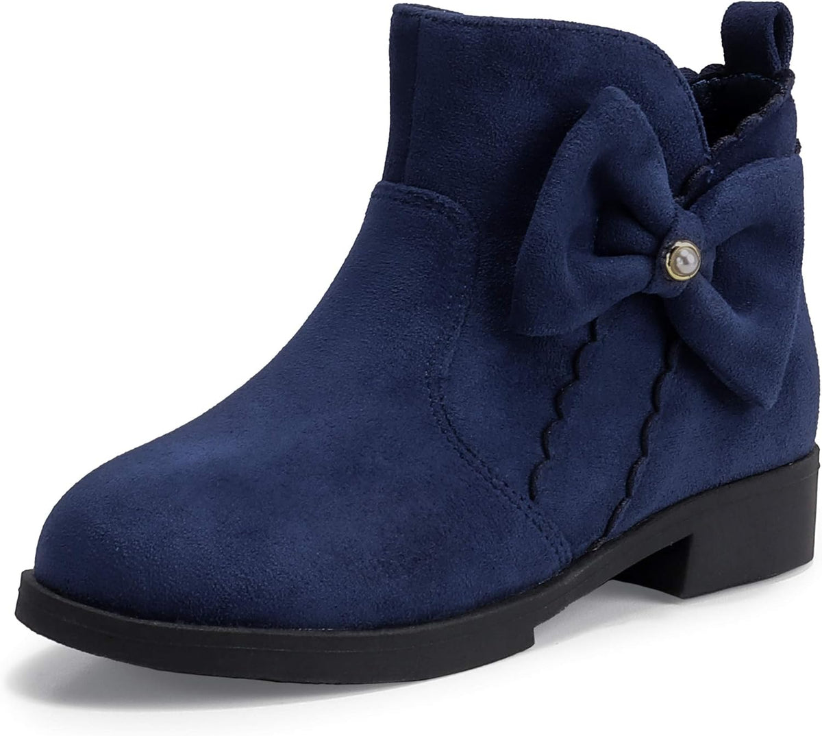 Toddler Girls Ankle Boots Pearls Bow Low Heel Dress Booties