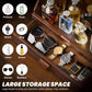 Cologne Organizer for Men, Wood Cologne Stand with Drawer, Large Capacity Cologne Shelf with Cologne Holder Display Large Storage Size15.6 * 11.8 * 6.1In