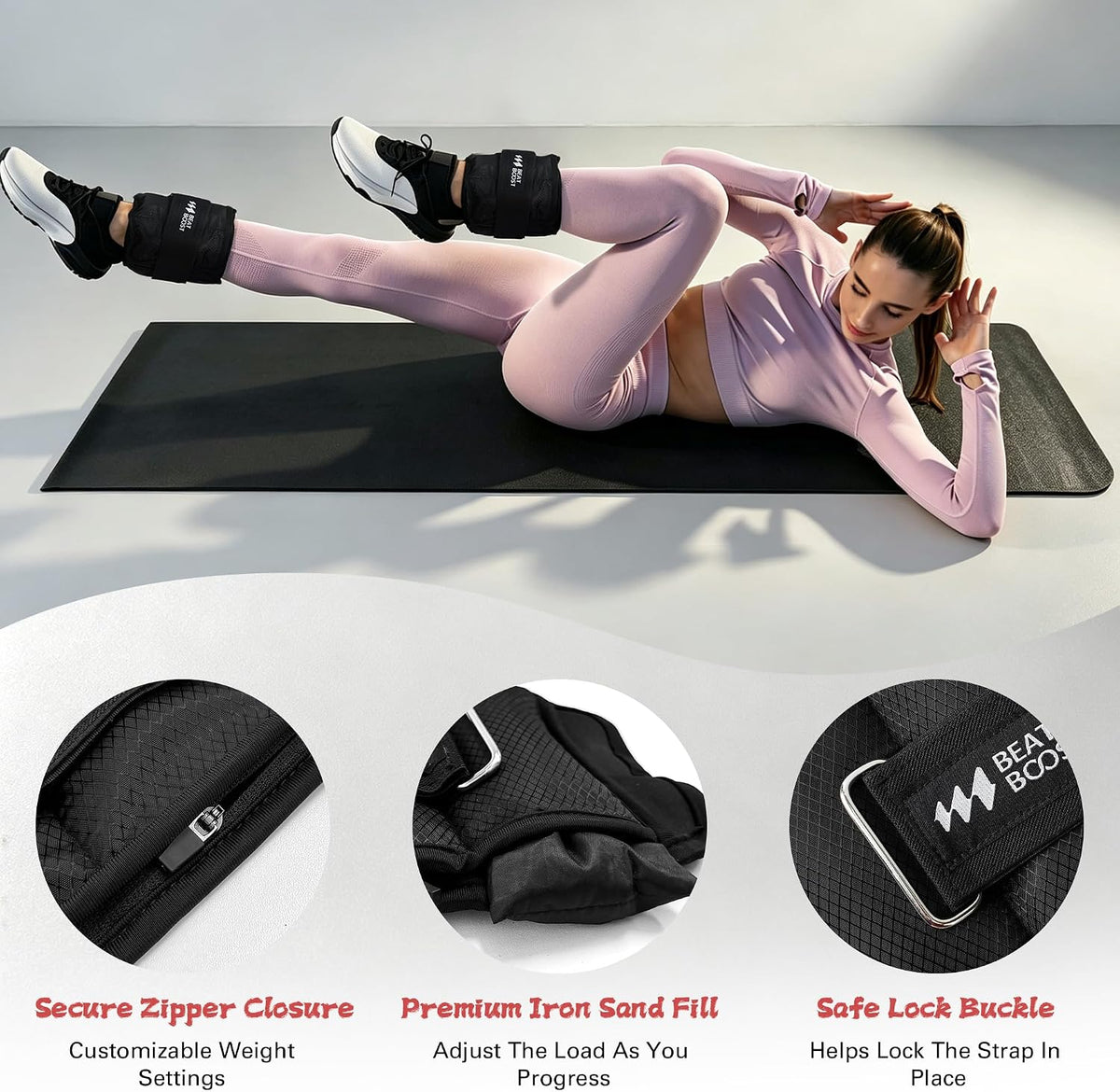 Ankle Weights Adjustable 10Lb for Women Men