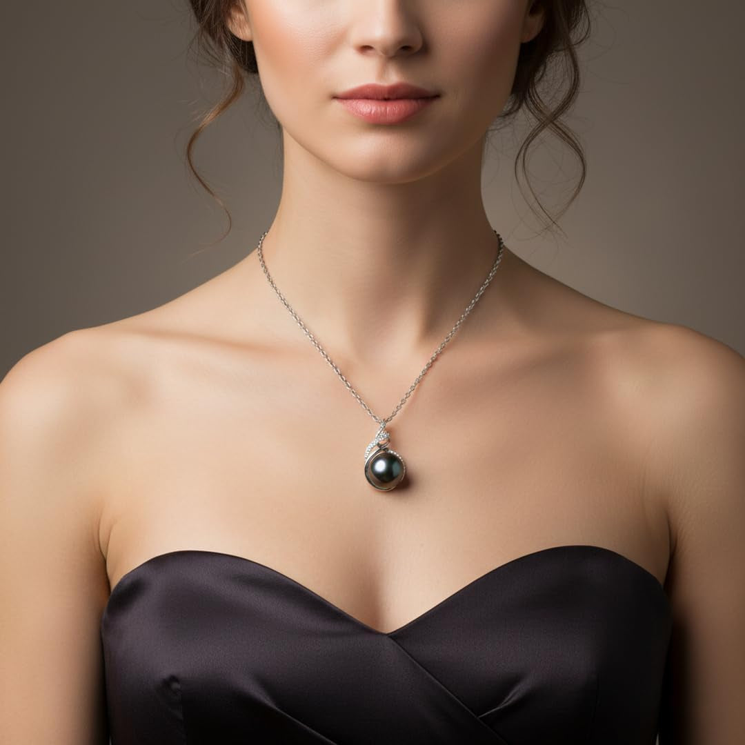 Tahitian Black Pearl Necklaces for Women - Wife Christmas Gift Ideas