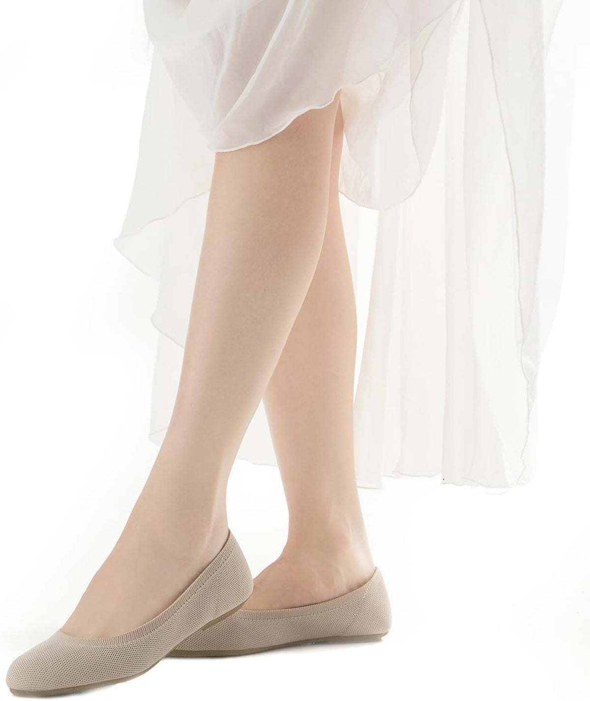 Women'S Ballet Flats round Toe Soft Knit Ballerina Flats Slip on Dress Shoes for Women Walking Dressy Casual Work Wedding