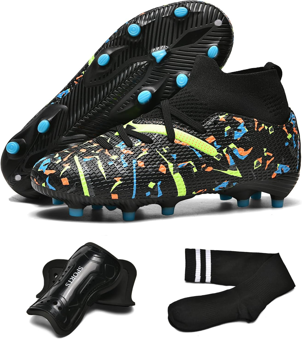 Kids Soccer Cleats Boys Girls Turf Traning Football Shoes
