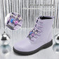 Girls Combat Boots with DIY Lace up Zipper Ankle Boots