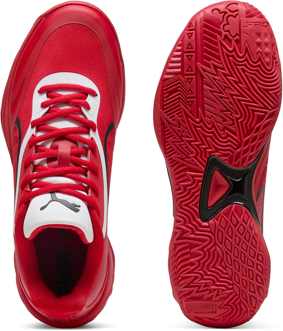 PUMA Mens All-Pro Nitro Skybreak Basketball Sneakers Shoes - Pink, White