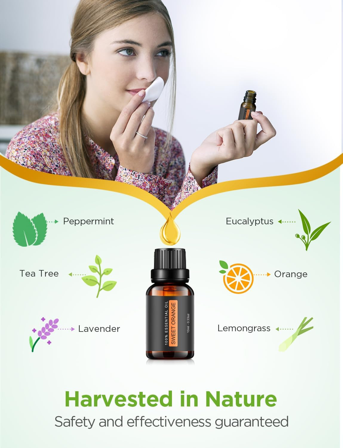 100Ml Essential Oil Diffuser for Home with 6 Oils Gift Set, Brown