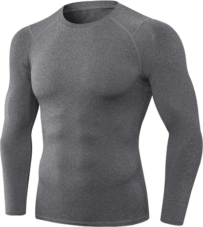 1/3 Pack Men'S Compression Shirts Long Sleeve Athletic Workout Base Layer Quick Dry Fit Basketball Football Tops Undershirts