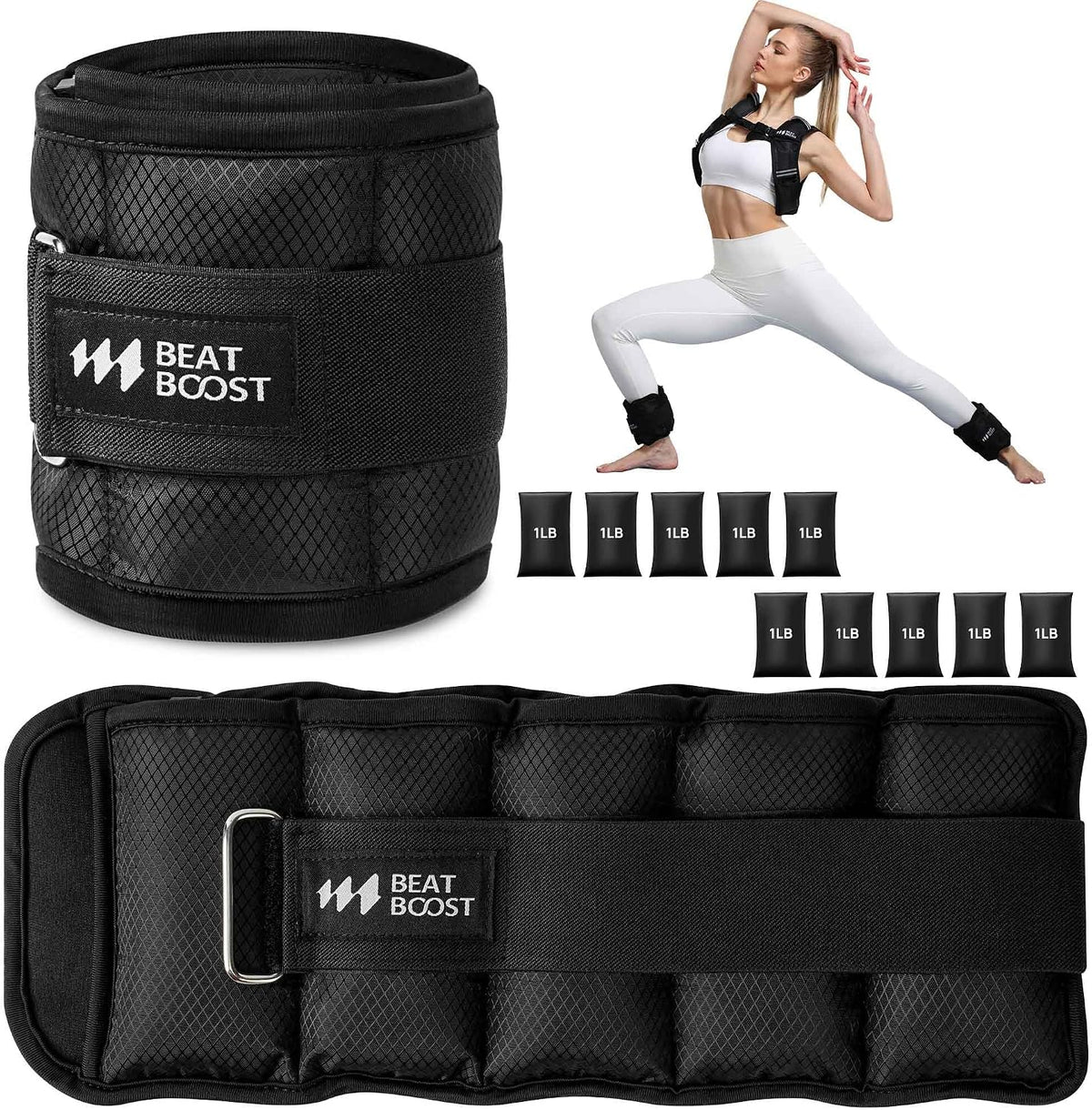 Ankle Weights Adjustable 10Lb for Women Men