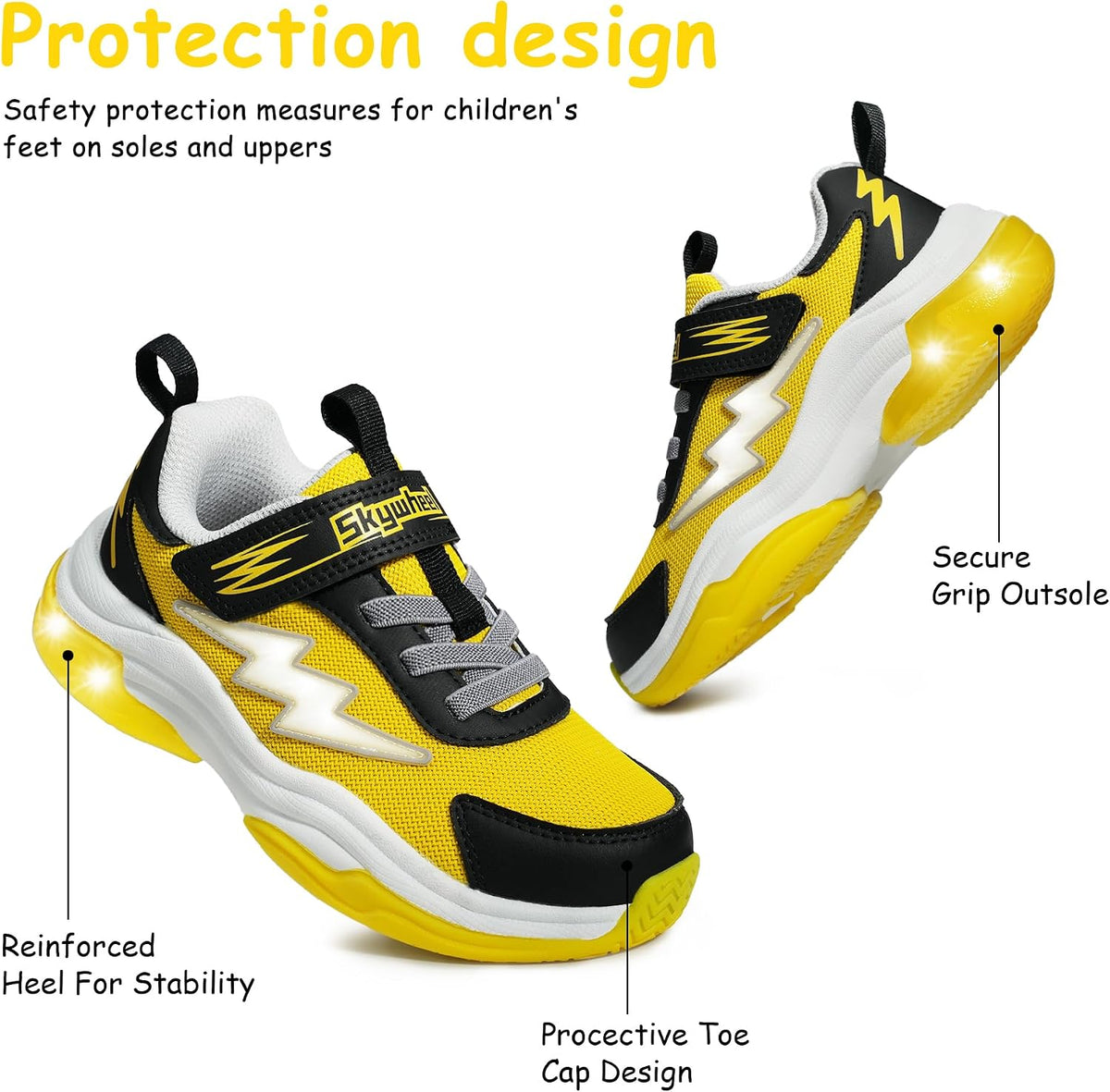 Kids Sneakers for Boy Light up Shoes with Switch - Little/Big Kid