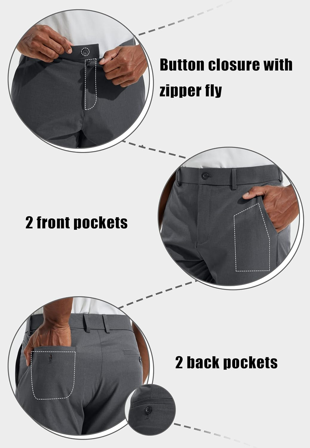 Men'S Golf Pants 30"/32"/34" Business Casual Suit Slacks