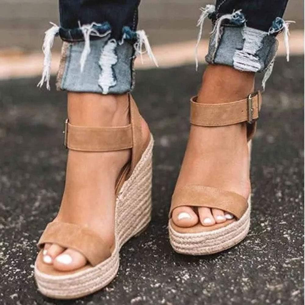 Women'S Platform Sandals Wedge Ankle Strap Open Toe Sandals