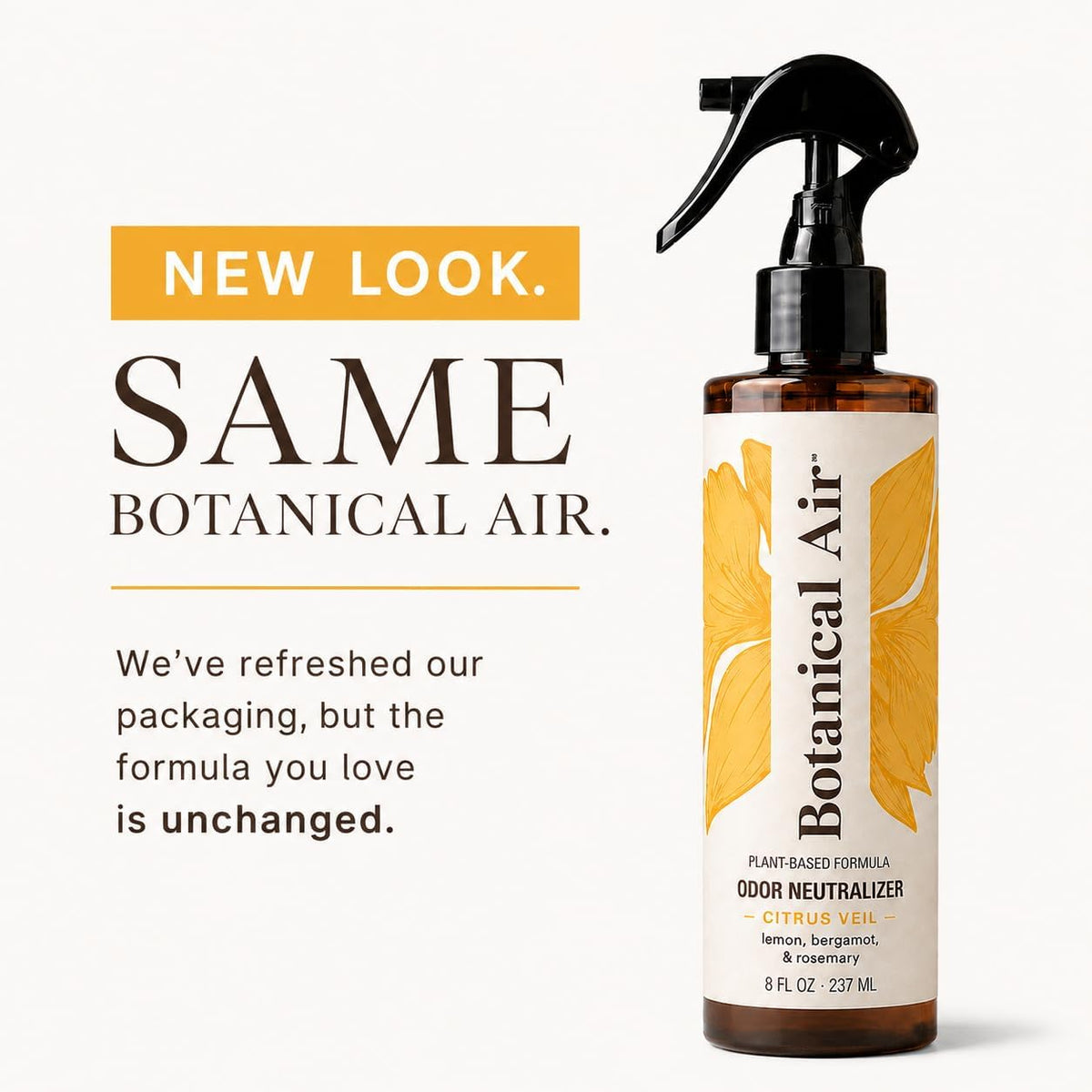 Plant-Based Odor Eliminator Spray – Natural Essential Oil Air Freshener for Home, Bathroom, Fabrics & Pet Areas – 8 Oz (Citrus Veil)