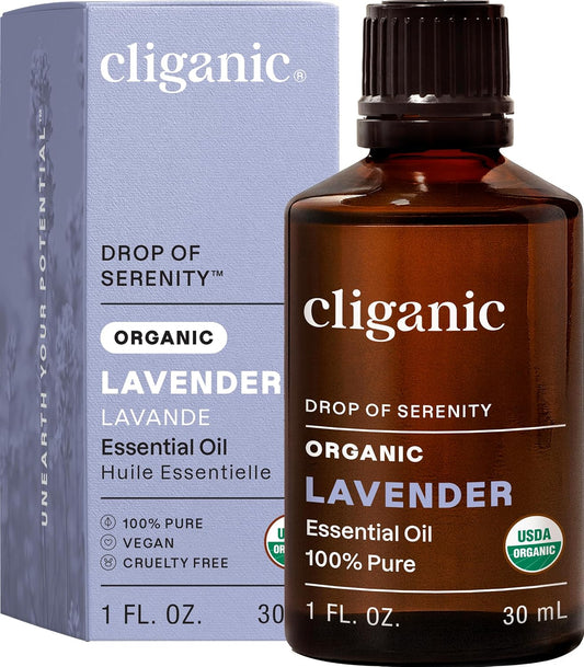 Organic Lavender Essential Oil for Diffuser, 100% Pure 1 Fl Oz