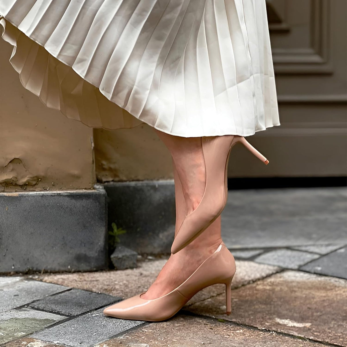 Women'S Comfortable Stiletto Pumps 3 Inch Elegant Gorgeous Closed Pointed Toe Slip on Solid High Heels for Ladies Wedding Dress Shoes