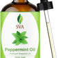 SVA Peppermint Essential Oil, Glass Bottle with Dropper, 4 Fl Oz (118 Ml)