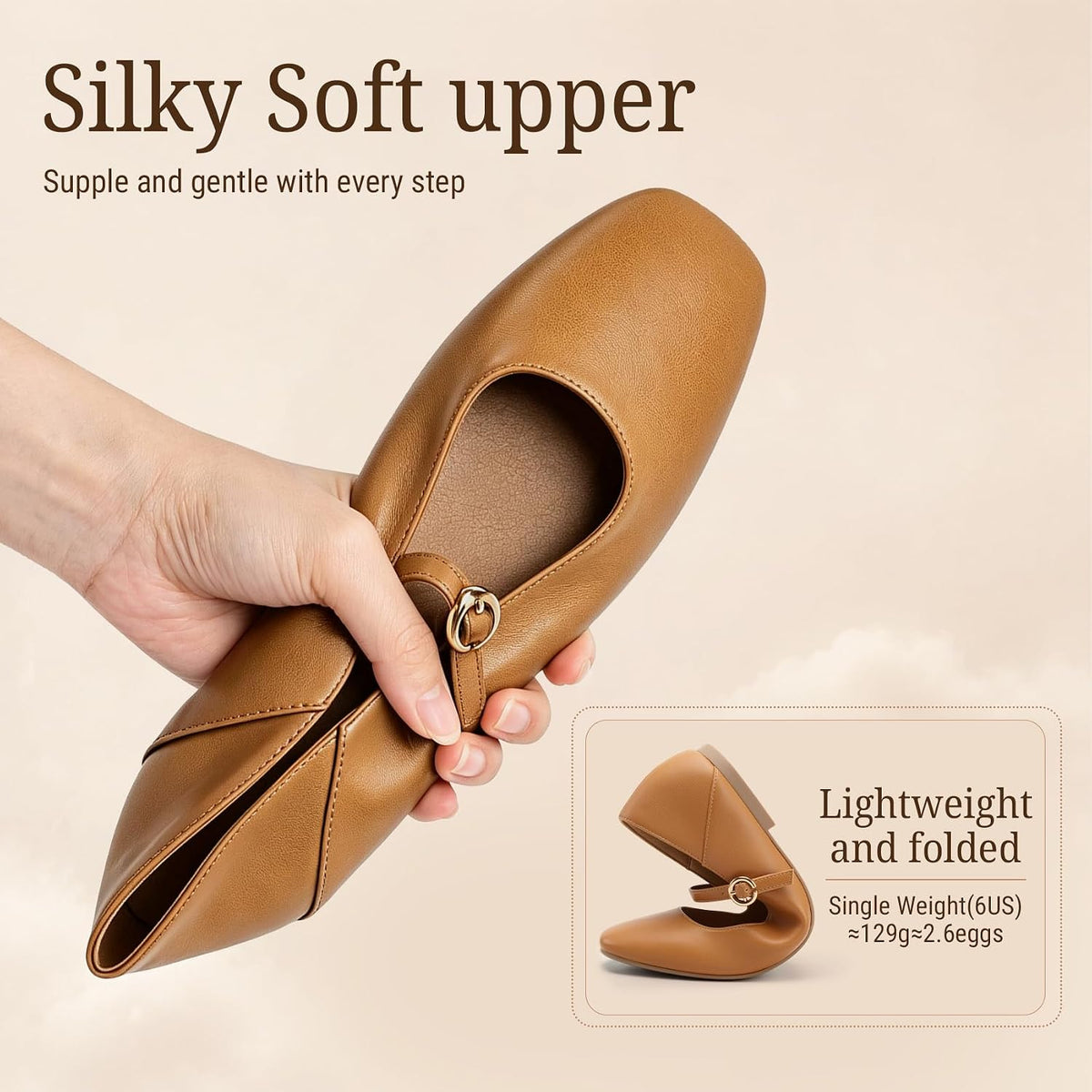 Mary Jane Shoes Women, Non Slip Work Ballet Flats Business Casual