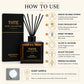 White Tea Reed Diffuser for Home, Airy Clean Hotel-Inspired Scent with Soft Musk, Long-Lasting Home Fragrance with Black Fiber Reeds for Bedroom, Bathroom and Living Room