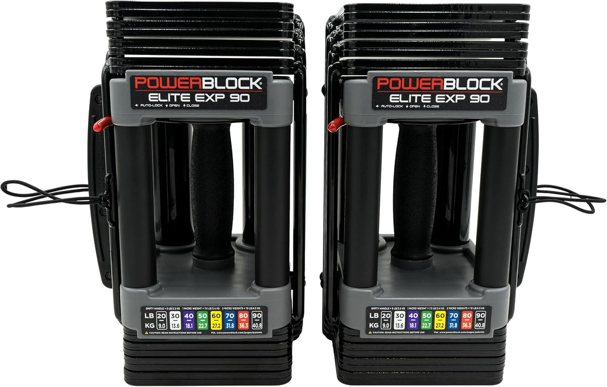 Elite EXP Adjustable Dumbbells, Sold in Pairs, Stage 1, 5-50 Lb.