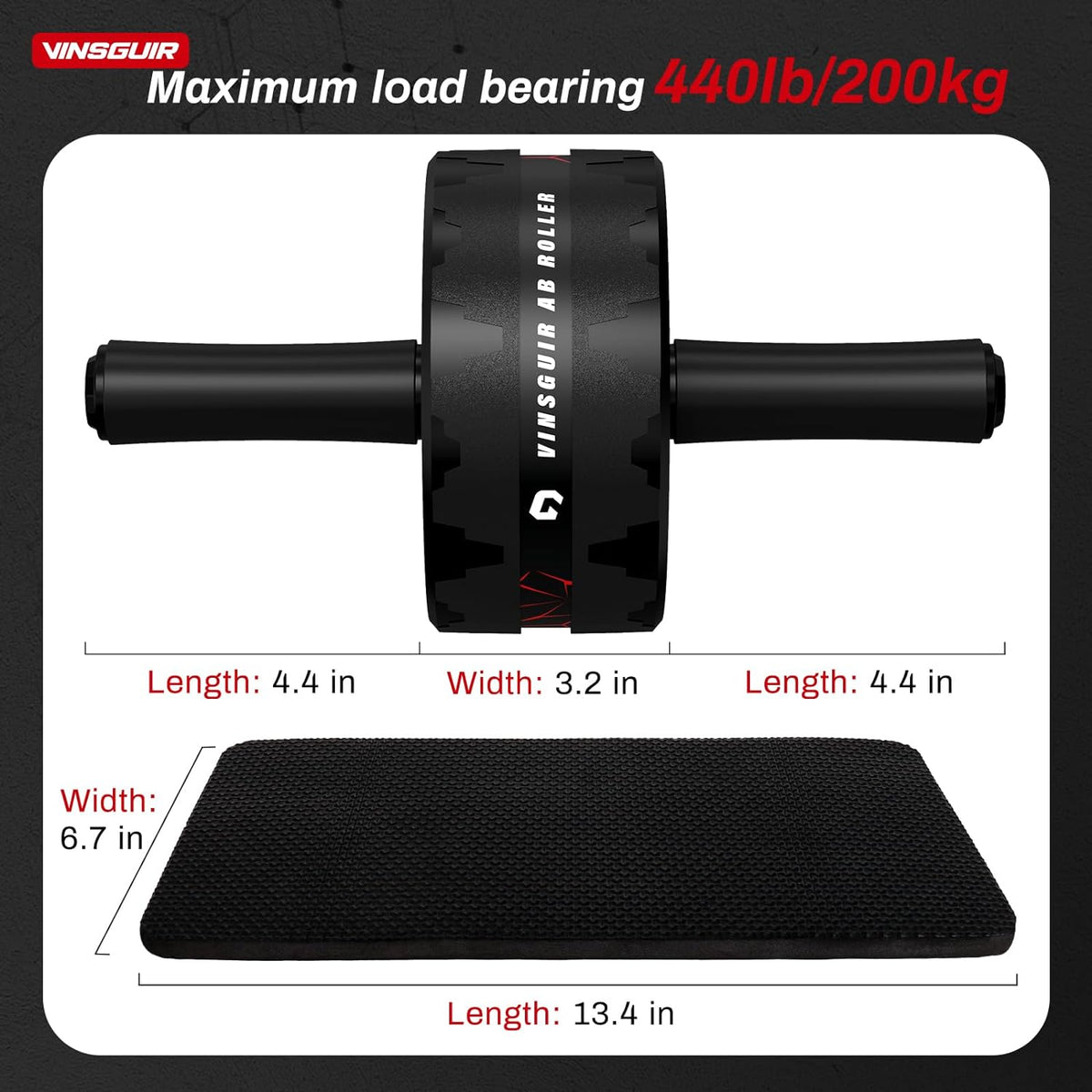 Ab Roller Wheel for Home Gym, Abs & Core Strength Workout with Knee Pad Set