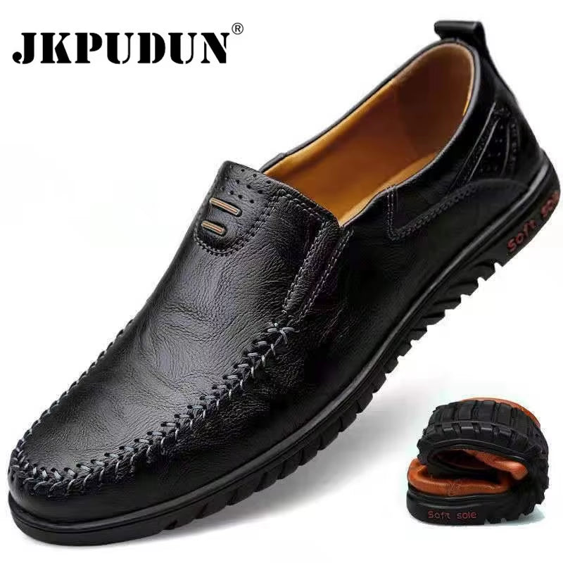 Genuine Leather Men Shoes Luxury Brand 2022 Casual Slip on Formal Loafers Men Moccasins Italian Black Male Driving Shoes