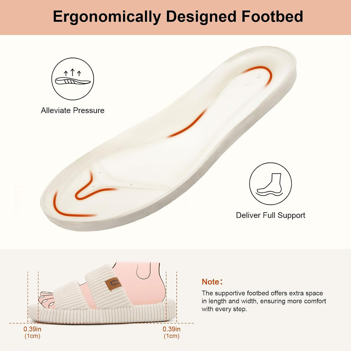Slippers for Women Memory Foam Open Toe Indoor House Shoes Gifts