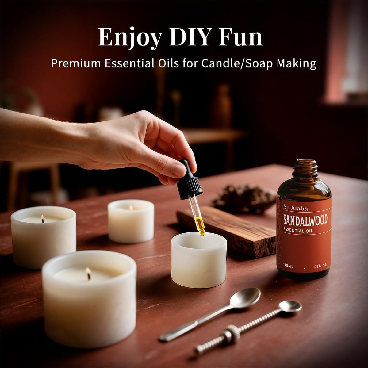 Sandalwood Essential Oil for Diffuser, Skin & Body, DIY Fragrance