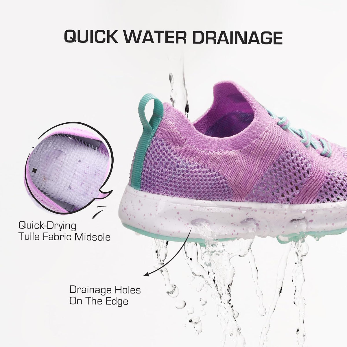 Boys Girls Sneakers Kids Slip-On Quick Dry Lightweight Aqua Water Shoes