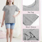 5 Pack Girls Shirts Short Sleeve T-Shirts Cotton Tshirts Tees Kids Clothes