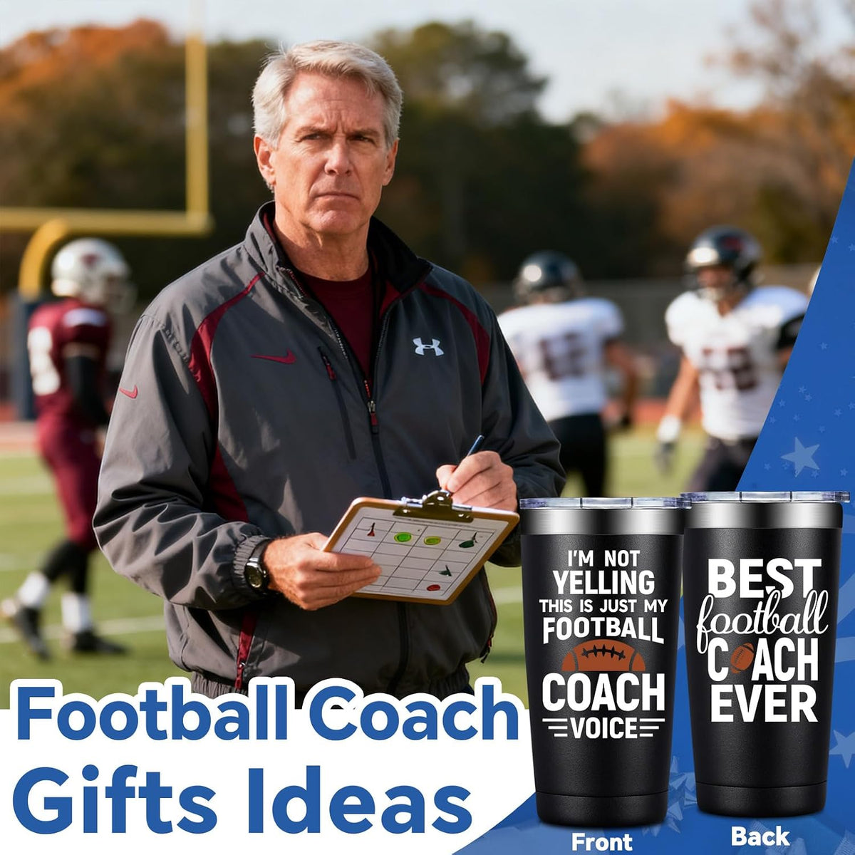 Football Coach Gifts for Men Women - 20Oz Coach Tumbler