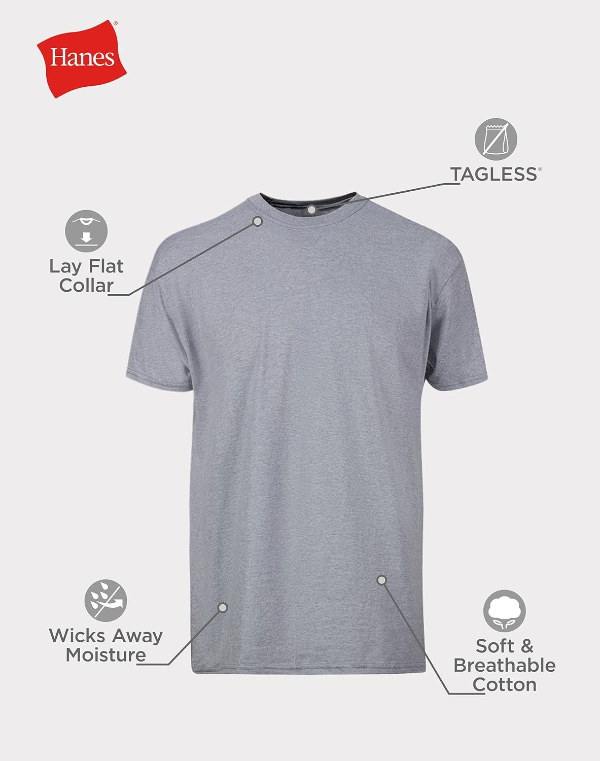 Men'S Undershirt Packs, Stay-Tucked Soft Cotton Undershirts, Best Undershirts for Men, White/Black/Asstd Multipacks