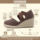 Chica Espadrille Wedge Sandals for Women Slip on Closed Toe Women Shoes with Elastic Straps and Stylish Everyday Comfort
